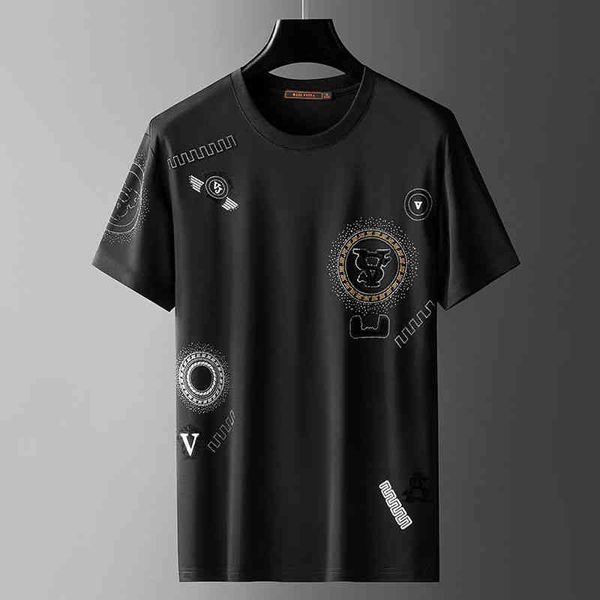 summer round neck t-shirt men's 2022 new trend short sleeve fashion print drill style versatile, White;black
summer round neck t-shirt men's 2022 new trend short sleeve fashion print drill style versatile, White;black