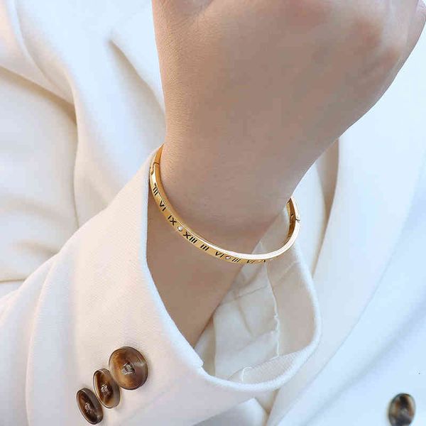 designer ins fashion roman numeral inlaid diamond narrow edition bracelet jewelry trinket female titanium steel plated 18k gold material c h, Black
designer ins fashion roman numeral inlaid diamond narrow edition bracelet jewelry trinket female titanium steel plated 18k gold material c h, Black