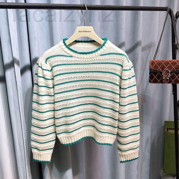 women's knits & tees designer special stripe contrast letter round neck pullover long sleeve hollowed out sweater wool delicate and com, White
women's knits & tees designer special stripe contrast letter round neck pullover long sleeve hollowed out sweater wool delicate and com, White