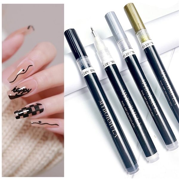 1pcs black art graffiti pen waterproof painting drawing thin lines detailing brush felttip pen diy manicure nail tools 220711
1pcs black art graffiti pen waterproof painting drawing thin lines detailing brush felttip pen diy manicure nail tools 220711
