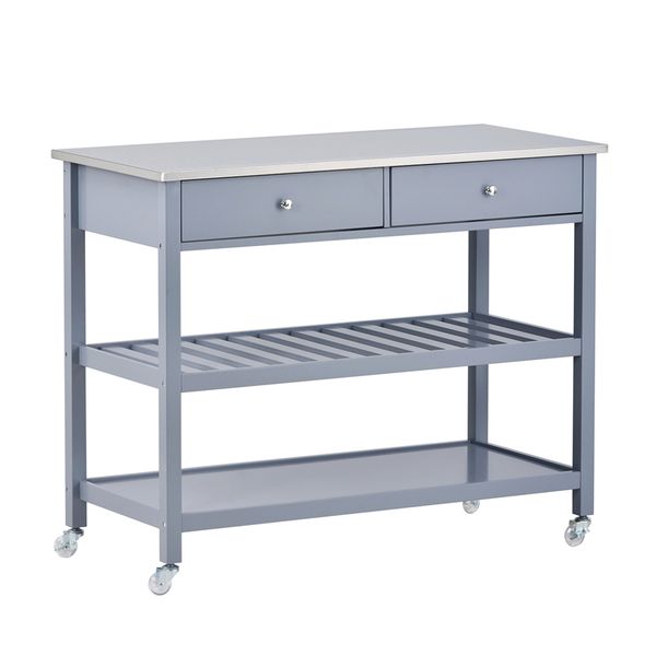 home dining room rolling kitchen cart with stainless steel and locking wheels 43.3 inch width twodrawers and two open spacious storage shelv
home dining room rolling kitchen cart with stainless steel and locking wheels 43.3 inch width twodrawers and two open spacious storage shelv