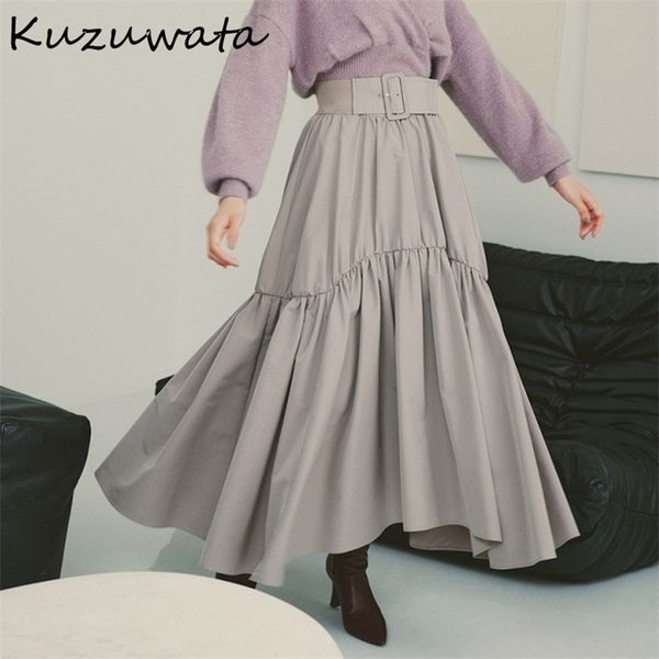 kuzuwata autumn winter women jupes japanese design high waist sashes pleated mujer faldas swing irregular puffy skirts 220322, Black
kuzuwata autumn winter women jupes japanese design high waist sashes pleated mujer faldas swing irregular puffy skirts 220322, Black