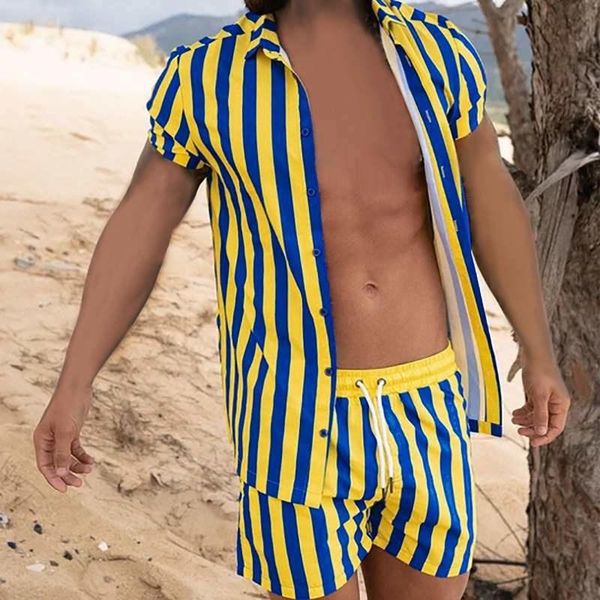 men's tracksuits stripe print hawaiian suit men's button short sleeve shirt shorts two piece beach suitmen's men'smen�, Gray
men's tracksuits stripe print hawaiian suit men's button short sleeve shirt shorts two piece beach suitmen's men'smen�, Gray