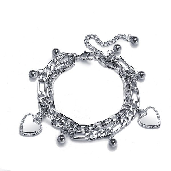 girl dark alloy chain double layer bear bracelet love peach heart cross pendant bracelet, Black
girl dark alloy chain double layer bear bracelet love peach heart cross pendant bracelet, Black