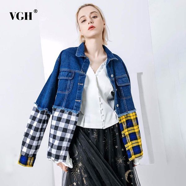 patchwork print plaid jacket for women lapel long sleeve casual loose streetwear denim jackets female fashion clothing 210507, Black;brown
patchwork print plaid jacket for women lapel long sleeve casual loose streetwear denim jackets female fashion clothing 210507, Black;brown