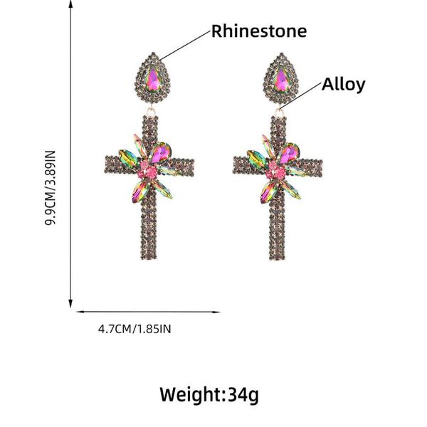 2022 super flash claw chandelier series alloy diamond cross flower earrings women's european and american dinner earrings, Silver
2022 super flash claw chandelier series alloy diamond cross flower earrings women's european and american dinner earrings, Silver