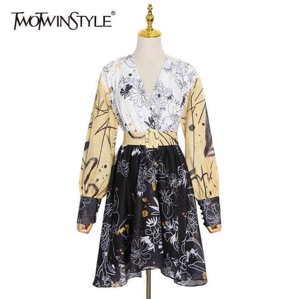 print hit color dress for female v neck lantern long sleeve high waist sashes vintage mini dresses spring 210423, Black;gray
print hit color dress for female v neck lantern long sleeve high waist sashes vintage mini dresses spring 210423, Black;gray