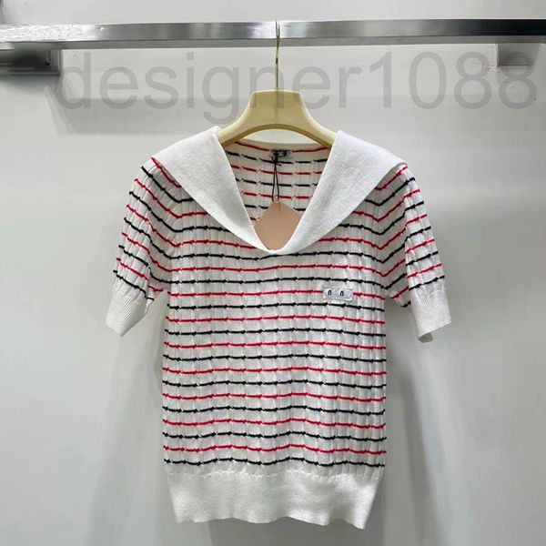 women's knits & tees designer 2022 summer new marine series contrast stripe navy collar academy style slim fitting short sleeve tee i0o, White
women's knits & tees designer 2022 summer new marine series contrast stripe navy collar academy style slim fitting short sleeve tee i0o, White