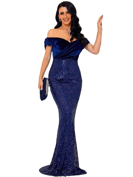 missord off shoulder cross wrap velvet bodice sequin formal dress 86gs#, Black;gray
missord off shoulder cross wrap velvet bodice sequin formal dress 86gs#, Black;gray