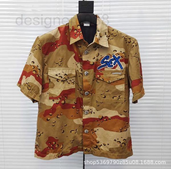men's tracksuits designer 22ss new ch crow records camouflage printed leather embroidered silver sword tide short sleeve shirt fesp, Gray
men's tracksuits designer 22ss new ch crow records camouflage printed leather embroidered silver sword tide short sleeve shirt fesp, Gray