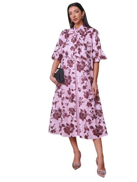 motf premium large floral tie neck coat c8vn#, Black
motf premium large floral tie neck coat c8vn#, Black