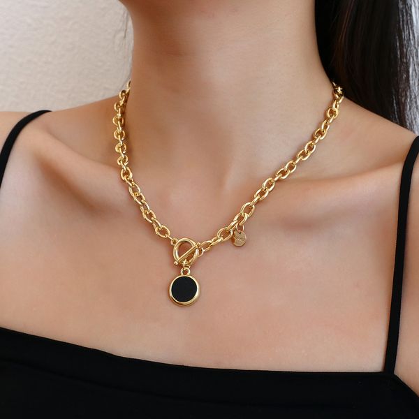 gold silver color acrylic round pendant necklaces for women thick chain toggle clasp punk collar necklace women's jewelry
gold silver color acrylic round pendant necklaces for women thick chain toggle clasp punk collar necklace women's jewelry