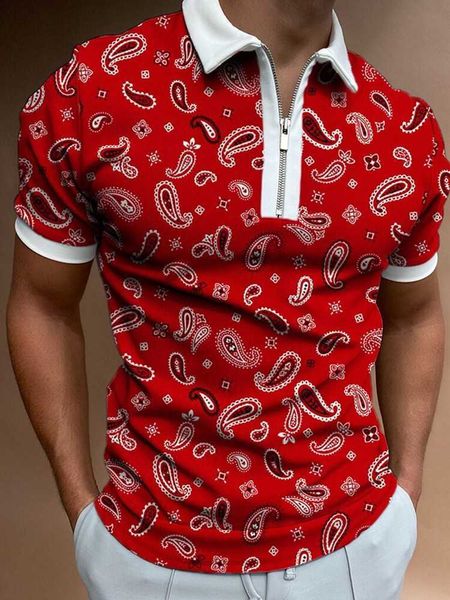 menswear printed polo shirt zipper loose t-shirt short sleeved hip hop men, White;black
menswear printed polo shirt zipper loose t-shirt short sleeved hip hop men, White;black