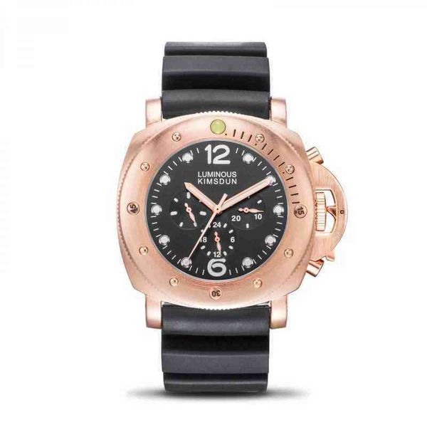 black seal watch uxury peinahai's same fully automatic mechanical men's watch three eye silicon tape luminous waterproof sports, Slivery;brown 
black seal watch uxury peinahai's same fully automatic mechanical men's watch three eye silicon tape luminous waterproof sports, Slivery;brown