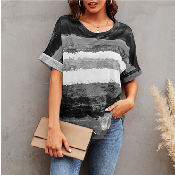 costumes 5xl summer gradient striped print women t shirt 202 new streetwear casual short sleeve o-neck loose oversized ladies tee, Black
costumes 5xl summer gradient striped print women t shirt 202 new streetwear casual short sleeve o-neck loose oversized ladies tee, Black