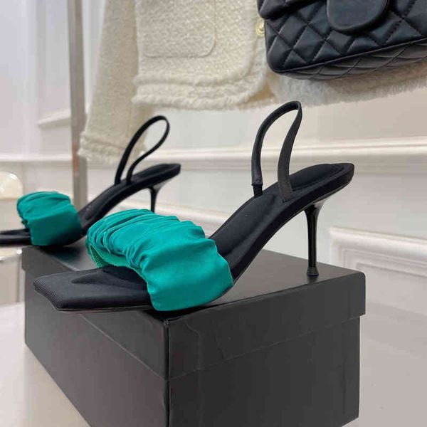 sandals women's shoes pleated silk sandals square toe high heel concise elegant solid colors designer summer back cinta, Black
sandals women's shoes pleated silk sandals square toe high heel concise elegant solid colors designer summer back cinta, Black