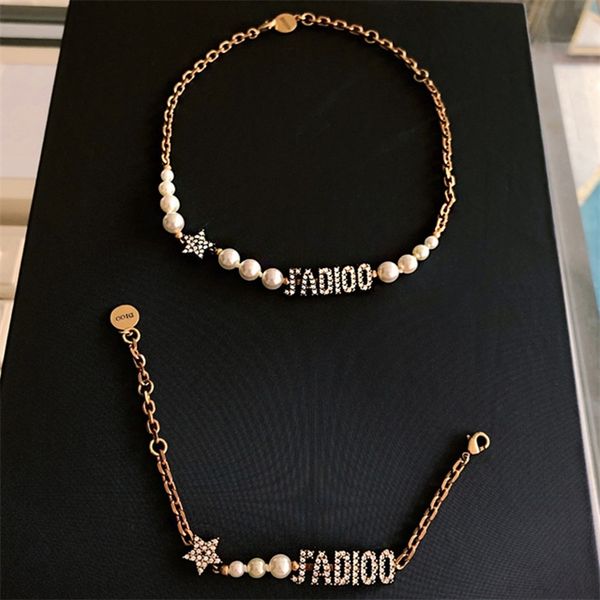 70% off sales suit classic pearl star full diamond letter necklace women's fashion simple bracelet jewelry, Silver
70% off sales suit classic pearl star full diamond letter necklace women's fashion simple bracelet jewelry, Silver