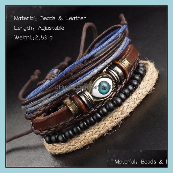 charm bracelets charms ethnic black punk wrap mtilayer leather braccelet feather evil eye adjustable bracelet drop delivery ffshop2001 dhytf, Golden;silver
charm bracelets charms ethnic black punk wrap mtilayer leather braccelet feather evil eye adjustable bracelet drop delivery ffshop2001 dhytf, Golden;silver