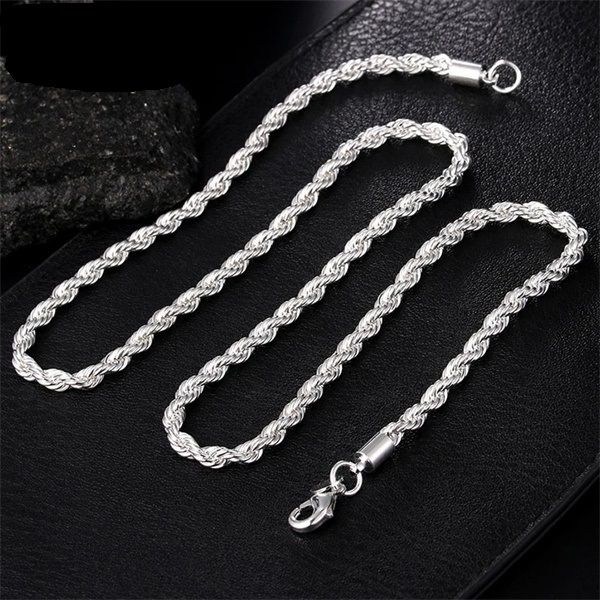 4mm braided cord chains for women men fashion wedding glamour jewelry ab860, Silver
4mm braided cord chains for women men fashion wedding glamour jewelry ab860, Silver