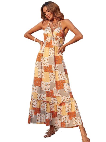 p.atchwork print b.ackless r.uffle h.em h.alter d.ress e150#, Black;gray
p.atchwork print b.ackless r.uffle h.em h.alter d.ress e150#, Black;gray