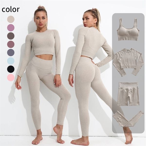 2 4pcs set women s sportswear seamless yoga fitness long sleeve crop bra high waist leggings s suits 220810, White
2 4pcs set women s sportswear seamless yoga fitness long sleeve crop bra high waist leggings s suits 220810, White