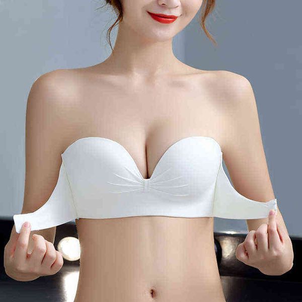 women's bra new seamless front buckle women strapless push up glossy lnvisible non-slip one-piece t220726, Red;black
women's bra new seamless front buckle women strapless push up glossy lnvisible non-slip one-piece t220726, Red;black