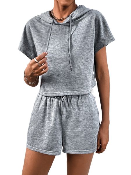 drawstring detail hooded tee & track shorts j7ms#, White
drawstring detail hooded tee & track shorts j7ms#, White