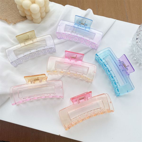women large square hair clamps gradient color ponytail plastic hair claw clips length 10.2 cm lady hollow out geometric hairpins bath scrunc, Slivery;golden
women large square hair clamps gradient color ponytail plastic hair claw clips length 10.2 cm lady hollow out geometric hairpins bath scrunc, Slivery;golden
