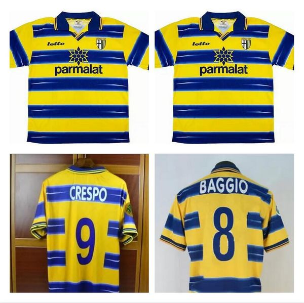 #9 crespo 98 99 retro parma soccer jerseys 1998 1999 vintage classic collection yellow football shirts #1 buffon #10 asprilla #8 baggio, Black;yellow
#9 crespo 98 99 retro parma soccer jerseys 1998 1999 vintage classic collection yellow football shirts #1 buffon #10 asprilla #8 baggio, Black;yellow