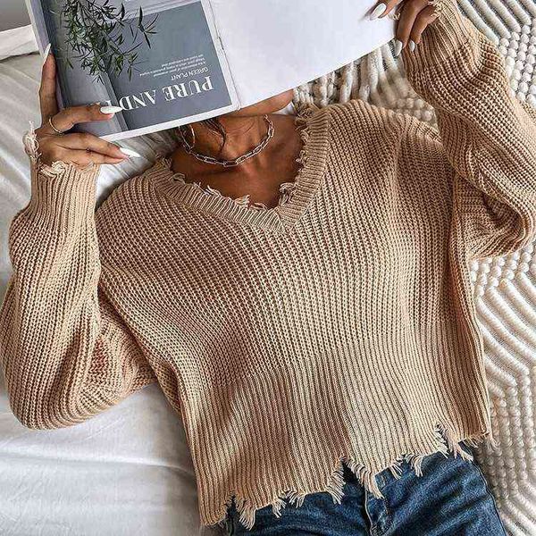 temperament commuting solid color women's v-neck sweater women's pullover brown bottomed sweater long sleeve, White
temperament commuting solid color women's v-neck sweater women's pullover brown bottomed sweater long sleeve, White