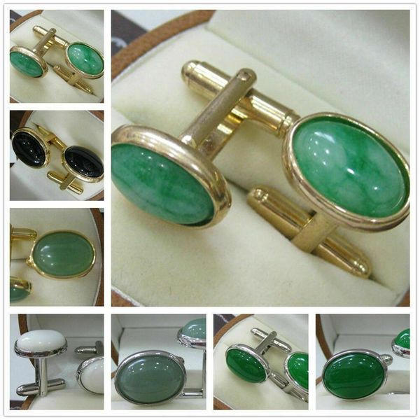 natural oval agate / emerald gems cufflinks wedding party men shirt cuff links, Silver
natural oval agate / emerald gems cufflinks wedding party men shirt cuff links, Silver