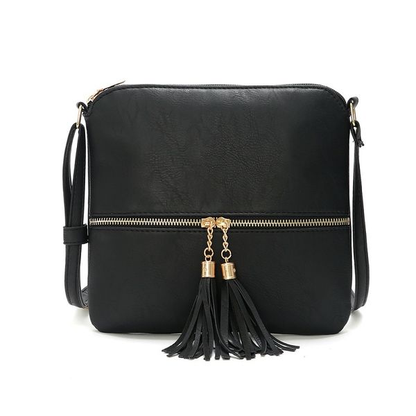 pu leather handbag lightweight medium dome crossbody bag with tassel zipper pocket adjustable shoulder strap, Black;red
pu leather handbag lightweight medium dome crossbody bag with tassel zipper pocket adjustable shoulder strap, Black;red