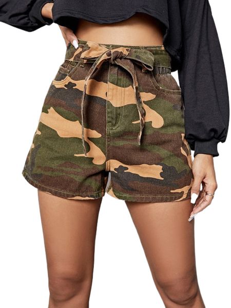 camo print belted denim shorts r0pz#, White;black
camo print belted denim shorts r0pz#, White;black
