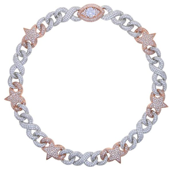 chokers two tone 15mm bling 5a cz cuban link chain star eye pendant choker necklaces iced out hip hop big chunky women men jewelry, Golden;silver
chokers two tone 15mm bling 5a cz cuban link chain star eye pendant choker necklaces iced out hip hop big chunky women men jewelry, Golden;silver