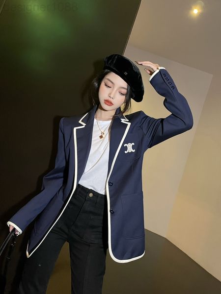 women's suits & blazers designer ce home 22 spring and summer new style college towel embroidered suit jacket contrast color white edge, White;black
women's suits & blazers designer ce home 22 spring and summer new style college towel embroidered suit jacket contrast color white edge, White;black