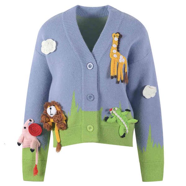 women's knits tees autumn winter funny cartoon pattern sweater cardigan contrast color cute women's v-neck sweater trend lhy3, White
women's knits tees autumn winter funny cartoon pattern sweater cardigan contrast color cute women's v-neck sweater trend lhy3, White
