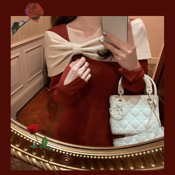designer bags autumn and winter 2022 new knitted dress women's waist slim french butterfly dew collarbone red wool
designer bags autumn and winter 2022 new knitted dress women's waist slim french butterfly dew collarbone red wool