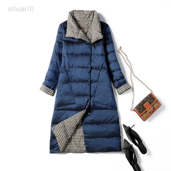 qingwen stand-up collar double sided down jacket women korean plaid 90% white duck down jacket warm parka winter outerwear l220725, Black
qingwen stand-up collar double sided down jacket women korean plaid 90% white duck down jacket warm parka winter outerwear l220725, Black