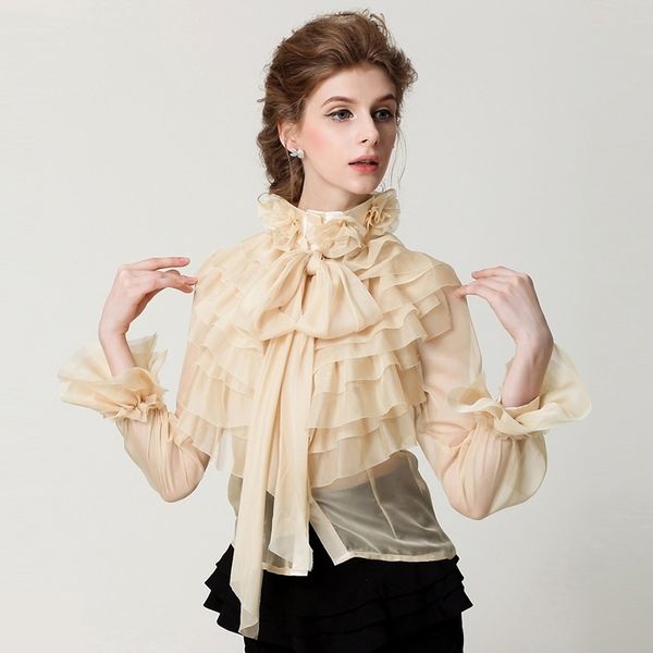 style womens retro collar lace blouses lotus leaf edge jacket long sleeve womens wear transparen y200402, White
style womens retro collar lace blouses lotus leaf edge jacket long sleeve womens wear transparen y200402, White