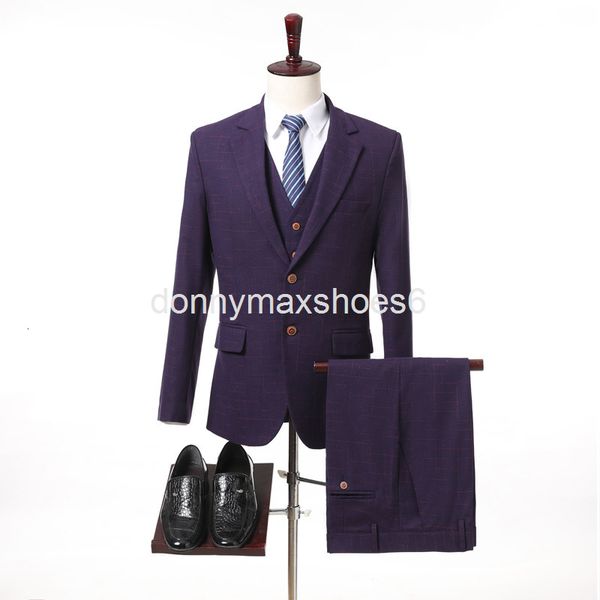 men's suits & blazers casual suit men's korean slim business purple, White;black
