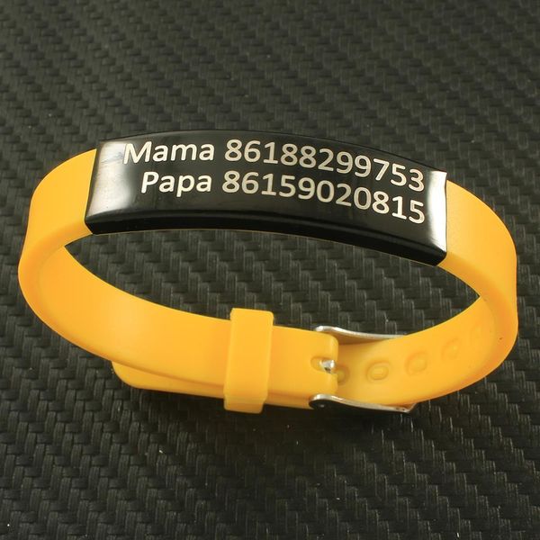 sos kids id bracelets soft strands silicone rudder black color stainless steel
sos kids id bracelets soft strands silicone rudder black color stainless steel