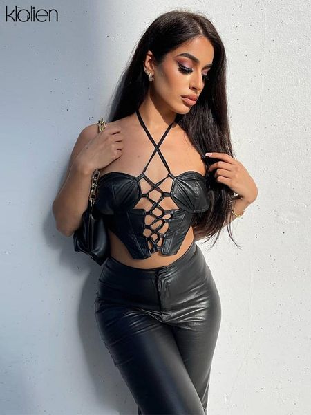 casual streetwear y2k women solid black pu leather bandage halter camisole female slim activewear crop new, White
casual streetwear y2k women solid black pu leather bandage halter camisole female slim activewear crop new, White