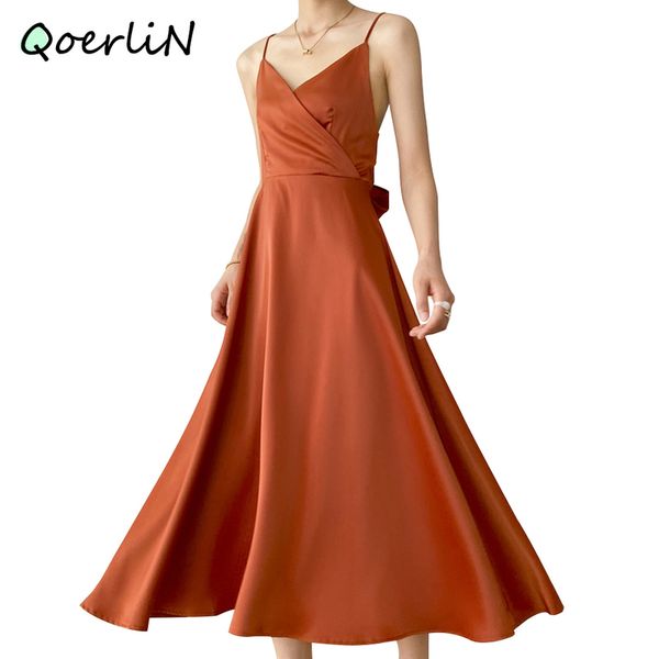 women satin deep v neck dress solid straight backelss bowtie party dress elegant female summer spaghetti strap dress 210412, Black;gray
women satin deep v neck dress solid straight backelss bowtie party dress elegant female summer spaghetti strap dress 210412, Black;gray