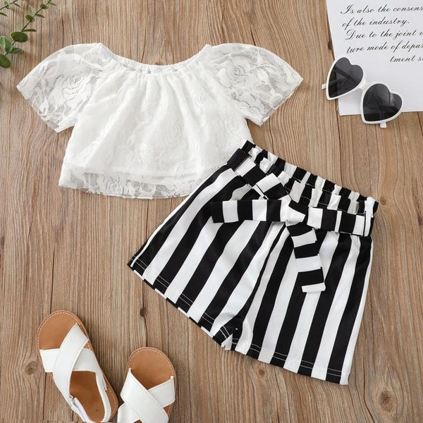 clothing sets toddler girls clothes set summer short sleeve lace striped shorts 2 kids for children's, White
clothing sets toddler girls clothes set summer short sleeve lace striped shorts 2 kids for children's, White