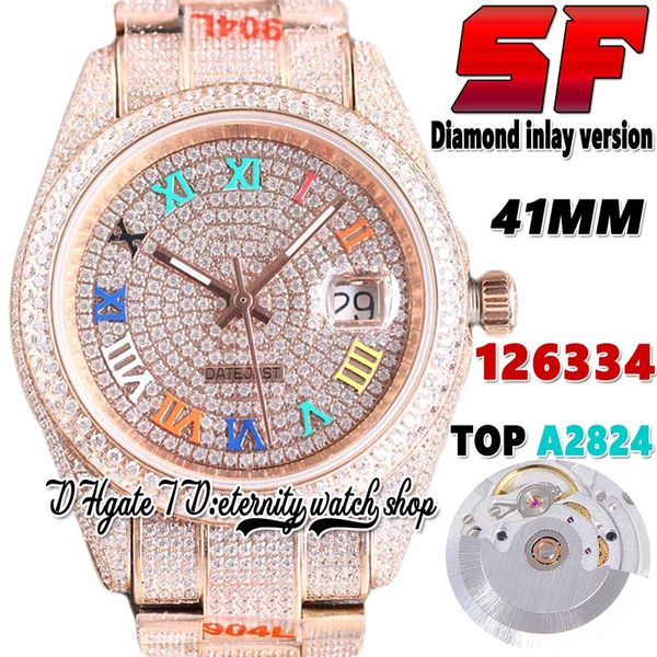sf latest tw126333 a2824 automatic mens watch bl126301 ew126331 diamond bezel rainbow roman dial 904l steel iced out diamonds rose gold brac, Slivery;brown
sf latest tw126333 a2824 automatic mens watch bl126301 ew126331 diamond bezel rainbow roman dial 904l steel iced out diamonds rose gold brac, Slivery;brown