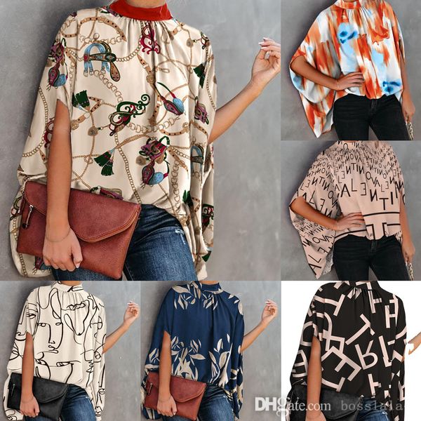 2022 womens casual fashion printed split bat sleeve ladies loose plus size t-shirts summer clothes, Black;gray
2022 womens casual fashion printed split bat sleeve ladies loose plus size t-shirts summer clothes, Black;gray