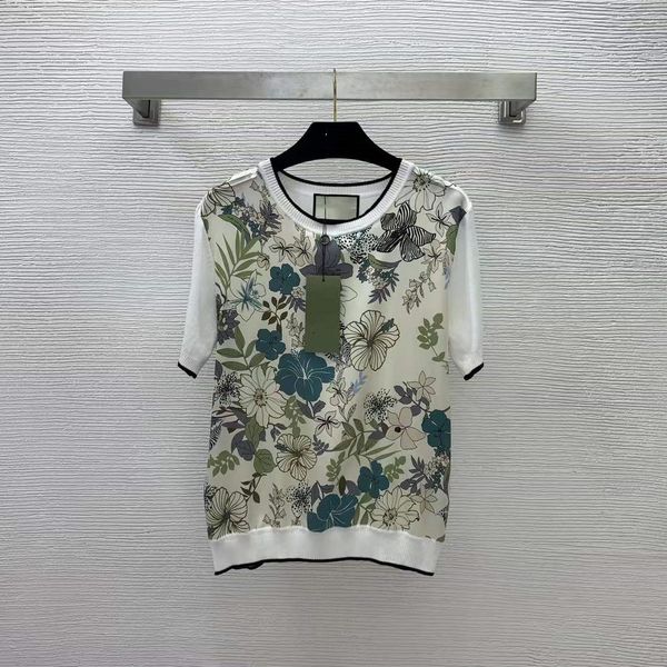women's knits & tees 2022 summer autumn runway sweater o neck short sleeve silk blend high end jacquard pullover women's designer, White
women's knits & tees 2022 summer autumn runway sweater o neck short sleeve silk blend high end jacquard pullover women's designer, White