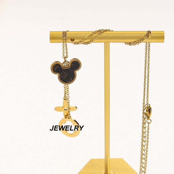 new popular titanium steel cute mouse clover pendant necklace 18k gold jewelry for women gift, Silver
new popular titanium steel cute mouse clover pendant necklace 18k gold jewelry for women gift, Silver