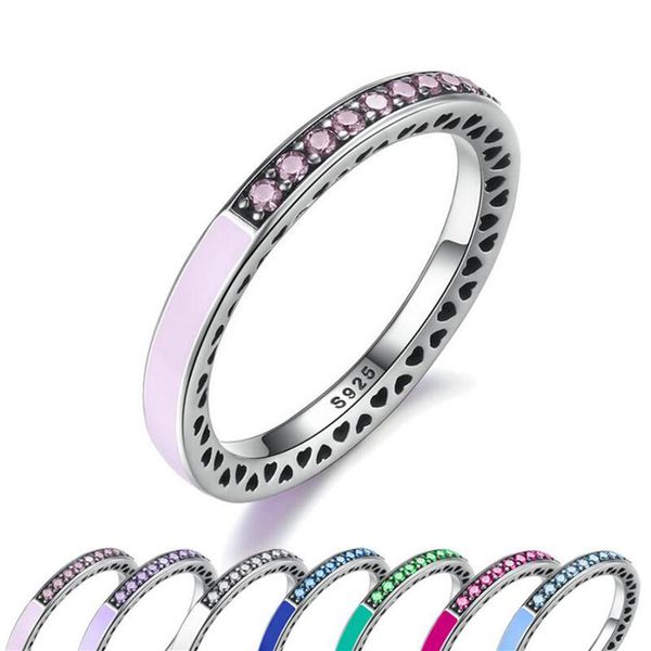925 sterling silver radiant hearts light pink enamel clear cz finger ring women wedding jewelry 255g
925 sterling silver radiant hearts light pink enamel clear cz finger ring women wedding jewelry 255g