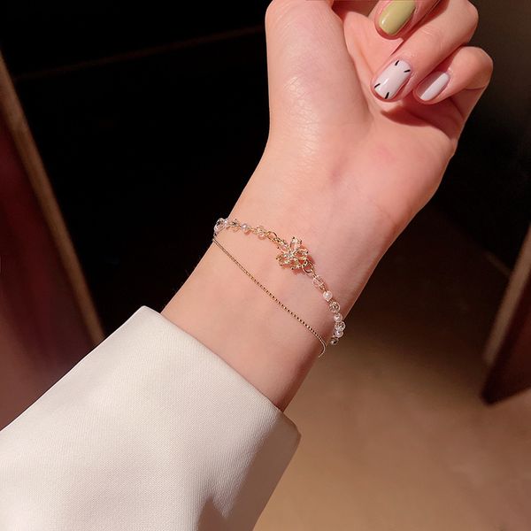 steel double-layer pearl bracelet women's super flash exquisite zircon flower pendant south new hand, Golden;silver
steel double-layer pearl bracelet women's super flash exquisite zircon flower pendant south new hand, Golden;silver